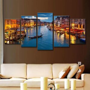 Stunning Landscape Venice City - Nature 5 Panel Canvas Art Wall Decor