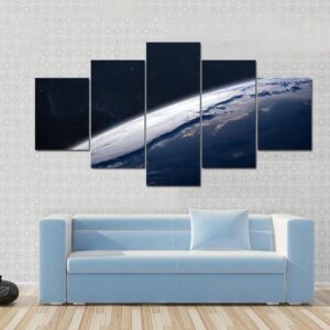 Stunning View Of Earth From Space - Space 5 Panel Canvas Art Wall Decor