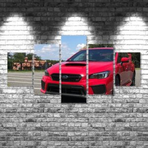 Subaru Impreza Wrx 09 - Automative 5 Panel Canvas Art Wall Decor