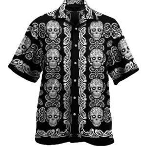 Sugar Skull Pattern All Over Print Hawaii Shirt