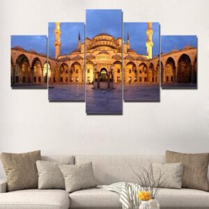 Sultan Ahmed Mosque Istanbul - Nature 5 Panel Canvas Art Wall Decor