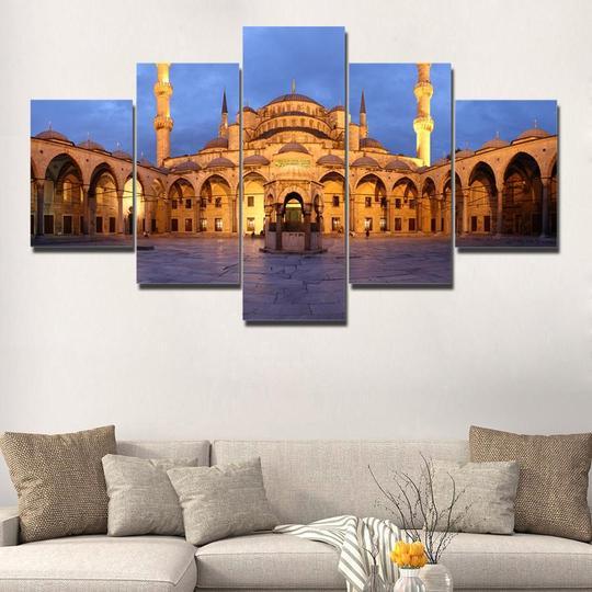 Sultan Ahmed Mosque Istanbul - Nature 5 Panel Canvas Art Wall Decor Sultan Ahmed Mosque Istanbul - Nature 5 Panel Canvas Art Wall Decor