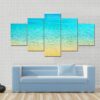 Summer Beach With Clear Water And Blue Cloudy Sky - Nature 5 Panel Canvas Art Wall Decor