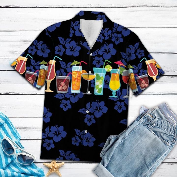 Summer Cocktails Hawaiian Shirt Summer Button Up Summer Cocktails Hawaiian Shirt Summer Button Up