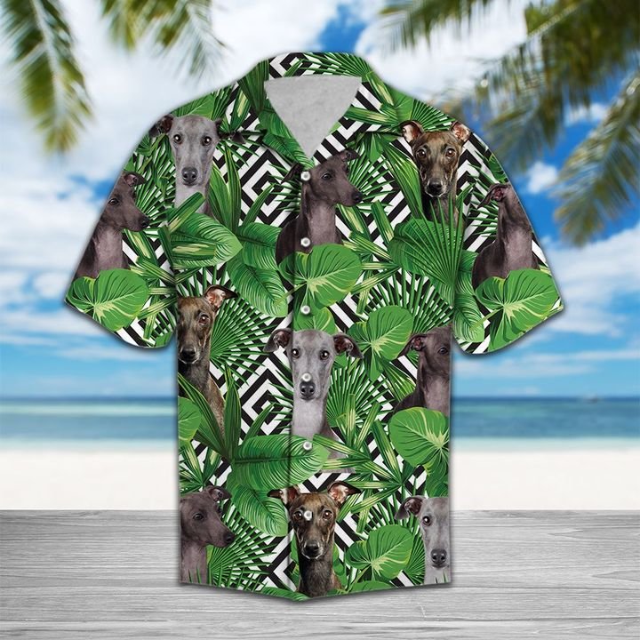 Summer Exotic Jungle Tropical Italian Greyhound Hawaiian Shirt Summer Button Up Summer Exotic Jungle Tropical Italian Greyhound Hawaiian Shirt Summer Button Up