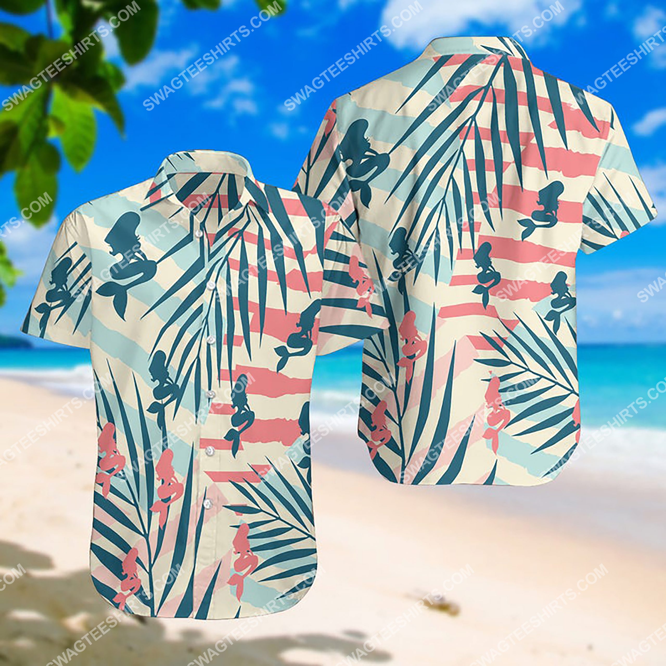 Summer Time The Mermaid All Over Print Hawaiian Shirt Summer Time The Mermaid All Over Print Hawaiian Shirt