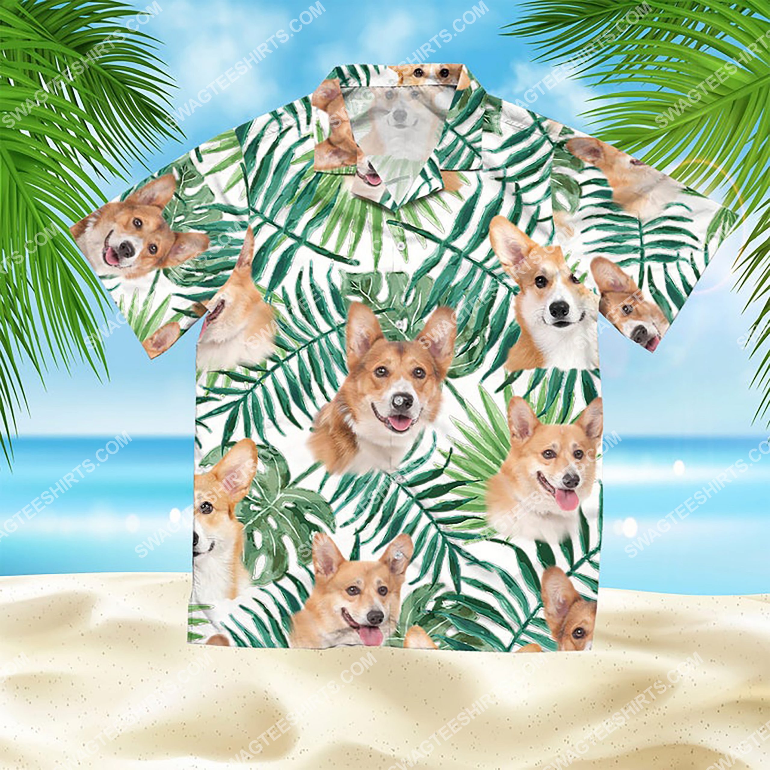 Summer Time Tropical Corgi All Over Print Hawaiian Shirt Summer Time Tropical Corgi All Over Print Hawaiian Shirt