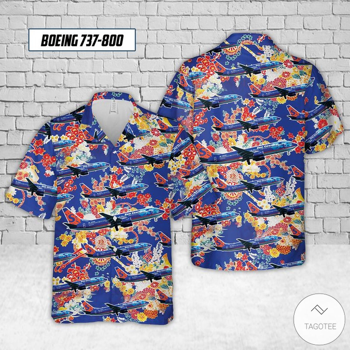 Sun Country Airlines Boeing 737-800 Hawaiian Shirt Sun Country Airlines Boeing 737-800 Hawaiian Shirt