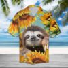 Sunflower And Sloth Hawaiian Shirt