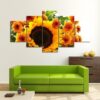 Sunflower Love - Nature 5 Panel Canvas Art Wall Decor