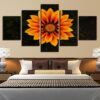 Sunflower Still Life - Nature 5 Panel Canvas Art Wall Decor