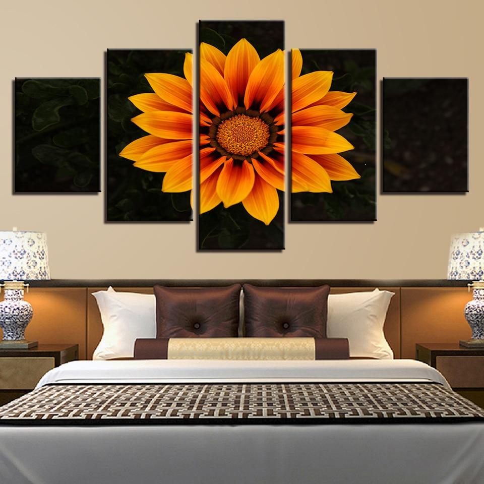 Sunflower Still Life - Nature 5 Panel Canvas Art Wall Decor Sunflower Still Life - Nature 5 Panel Canvas Art Wall Decor