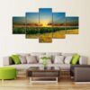 Sunflower Storm - Nature 5 Panel Canvas Art Wall Decor