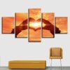 Sunrise Hand Love - Nature 5 Panel Canvas Art Wall Decor