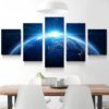 Sunrise Over Earth From Space - Space 5 Panel Canvas Art Wall Decor
