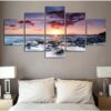 Sunrise Seaview 10 - Nature 5 Panel Canvas Art Wall Decor
