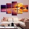 Sunset 22 - Nature 5 Panel Canvas Art Wall Decor
