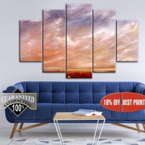 Sunset Beatiful Landscape - Nature 5 Panel Canvas Art Wall Decor
