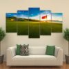 Sunset Golf Course 2 - Nature 5 Panel Canvas Art Wall Decor