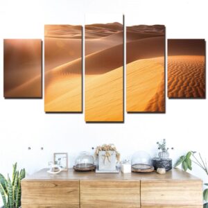 Sunshine Desert - Nature 5 Panel Canvas Art Wall Decor