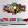 Sunshine Tree - Abstract 5 Panel Canvas Art Wall Decor