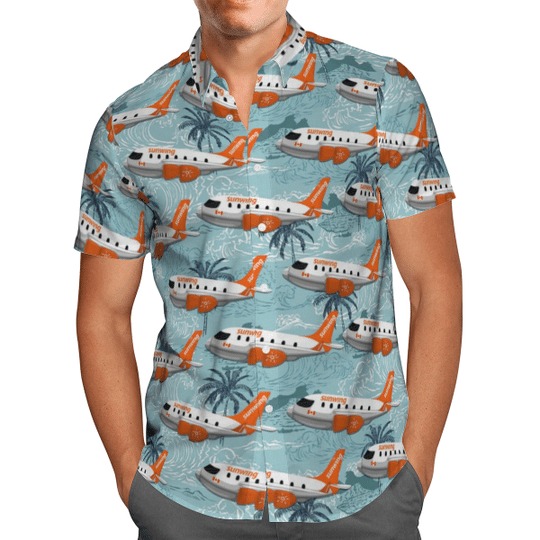 Sunwing Airlines Cartoon Boeing Hawaiian Shirt Sunwing Airlines Cartoon Boeing Hawaiian Shirt