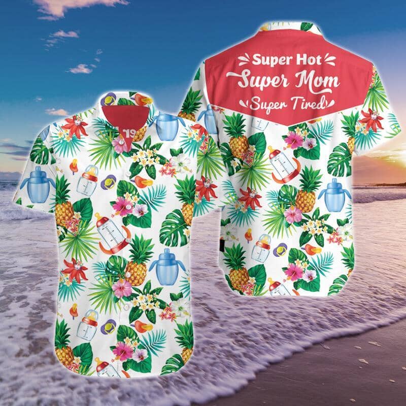 Super Mom Hawaiian Shirt Summer Button Up Super Mom Hawaiian Shirt Summer Button Up