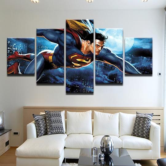 Superman 04- Dc 5 Panel Canvas Art Wall Decor Superman 04- Dc 5 Panel Canvas Art Wall Decor