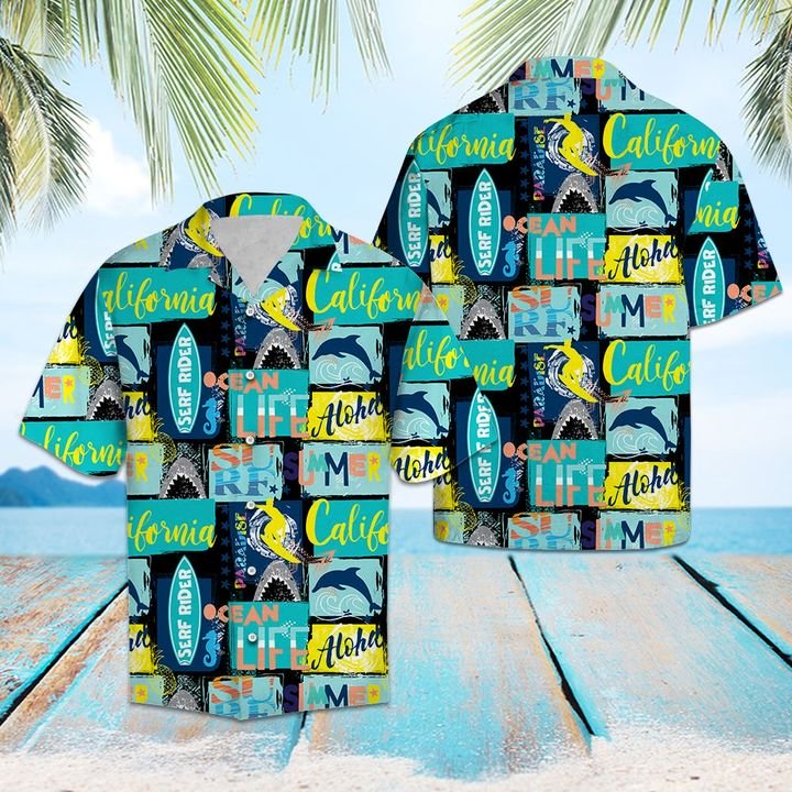 Surf Life Hawaiian Shirt Summer Button Up Surf Life Hawaiian Shirt Summer Button Up