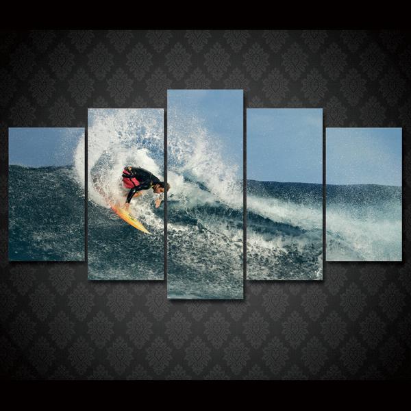 Surfer Trick Snap Slash Layback - Sport 5 Panel Canvas Art Wall Decor Surfer Trick Snap Slash Layback - Sport 5 Panel Canvas Art Wall Decor