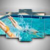 Swimming 2 - Sport 5 Panel Canvas Art Wall Decor