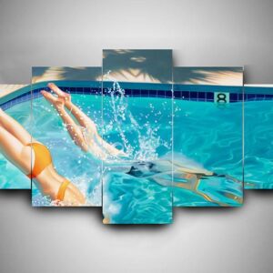 Swimming 2 - Sport 5 Panel Canvas Art Wall Decor