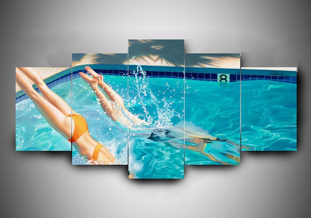 Swimming 2 - Sport 5 Panel Canvas Art Wall Decor Swimming 2 - Sport 5 Panel Canvas Art Wall Decor