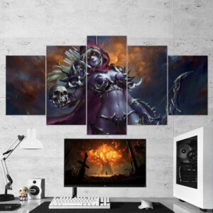 Sylvanas Windrunner 01 - Gaming 5 Panel Canvas Art Wall Decor