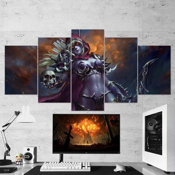 Sylvanas Windrunner 01 - Gaming 5 Panel Canvas Art Wall Decor Sylvanas Windrunner 01 - Gaming 5 Panel Canvas Art Wall Decor