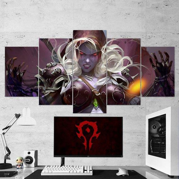 Sylvanas Windrunner 02 - Gaming 5 Panel Canvas Art Wall Decor Sylvanas Windrunner 02 - Gaming 5 Panel Canvas Art Wall Decor