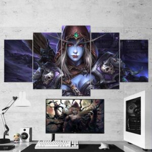 Sylvanas Windrunner 04 - Gaming 5 Panel Canvas Art Wall Decor
