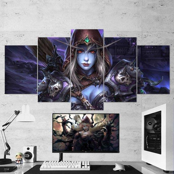 Sylvanas Windrunner 04 - Gaming 5 Panel Canvas Art Wall Decor Sylvanas Windrunner 04 - Gaming 5 Panel Canvas Art Wall Decor