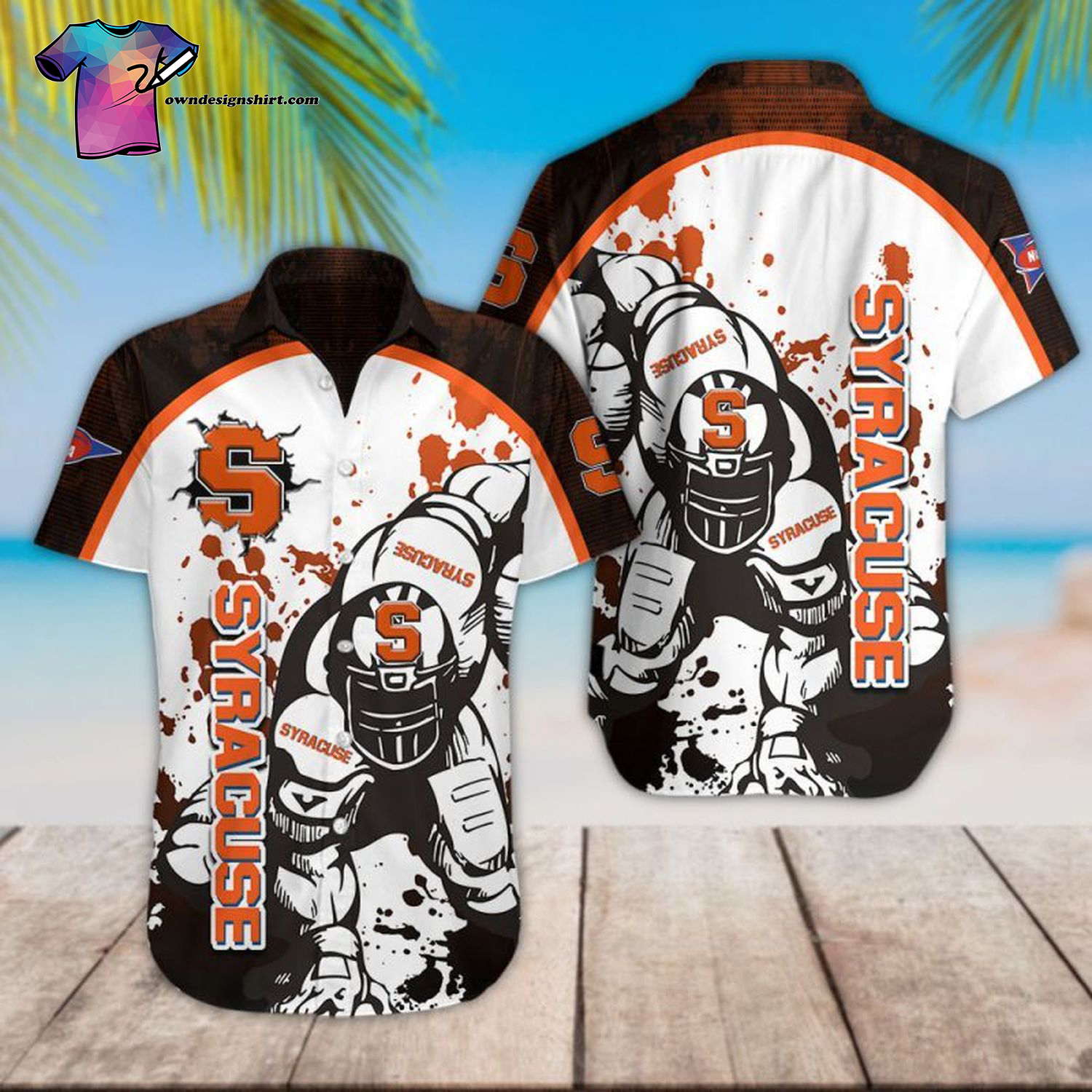 Syracuse Orange Football Player Hawaiian Shirt Syracuse Orange Football Player Hawaiian Shirt