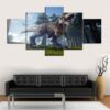 T-Rex 01 - Animal 5 Panel Canvas Art Wall Decor