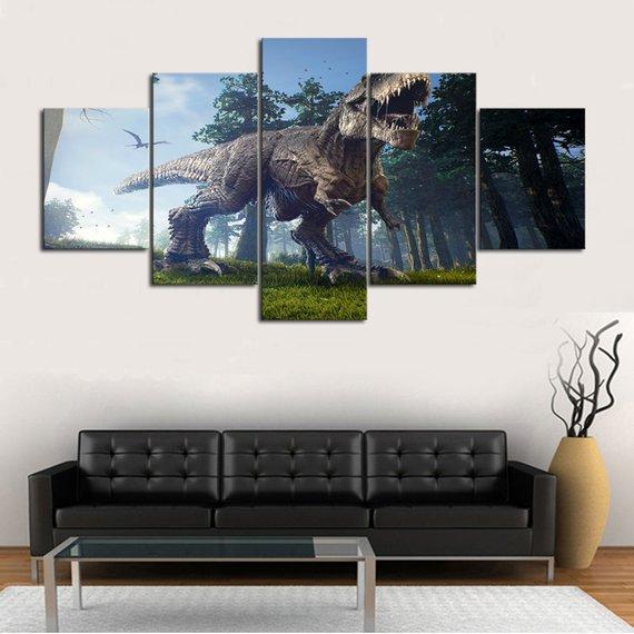 T-Rex 01 - Animal 5 Panel Canvas Art Wall Decor T-Rex 01 - Animal 5 Panel Canvas Art Wall Decor