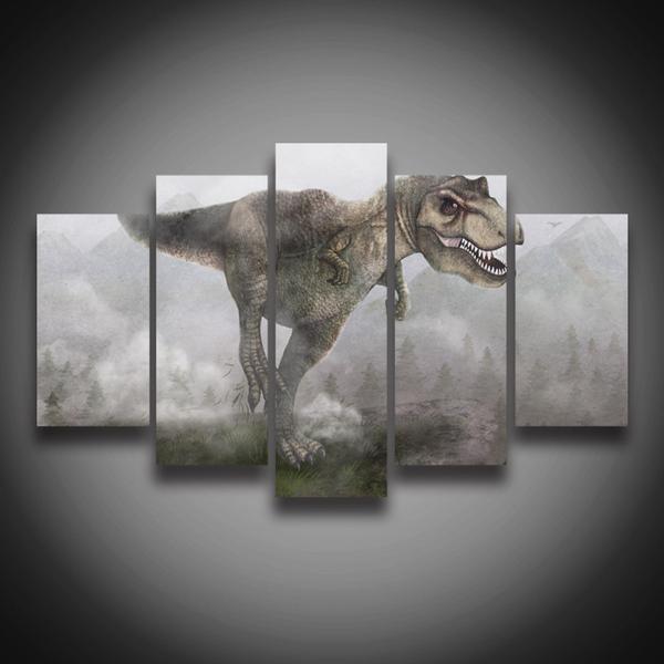 T-Rex Tyrannosaurus Rex - Animal 5 Panel Canvas Art Wall Decor T-Rex Tyrannosaurus Rex - Animal 5 Panel Canvas Art Wall Decor