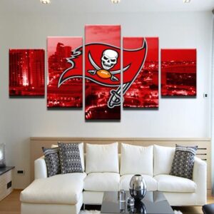 Tampa Bay Buccaneers 9 - Sport 5 Panel Canvas Art Wall Decor