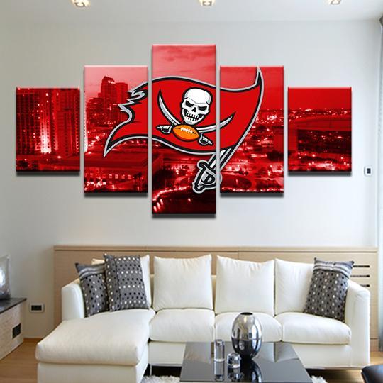 Tampa Bay Buccaneers 9 - Sport 5 Panel Canvas Art Wall Decor Tampa Bay Buccaneers 9 - Sport 5 Panel Canvas Art Wall Decor