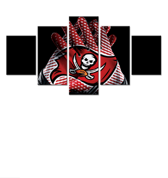 Tampa Bay Buccaneers Glove - Sport 5 Panel Canvas Art Wall Decor Tampa Bay Buccaneers Glove - Sport 5 Panel Canvas Art Wall Decor