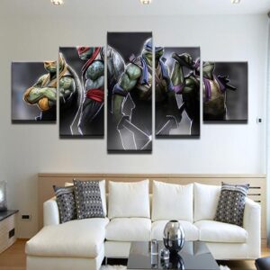 Teenage Mutant Ninja Turtles Tmnt - Anime 5 Panel Canvas Art Wall Decor