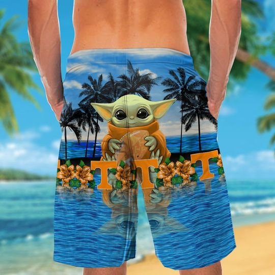 Tennessee Volunteers And Baby Yoda Hawaiian Shirt Short Tennessee Volunteers And Baby Yoda Hawaiian Shirt Short