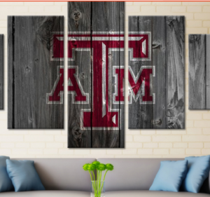 Texas A&M College Barn Wood - Sport 5 Panel Canvas Art Wall Decor