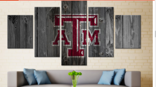 Texas A&M College Barn Wood - Sport 5 Panel Canvas Art Wall Decor Texas A&M College Barn Wood - Sport 5 Panel Canvas Art Wall Decor