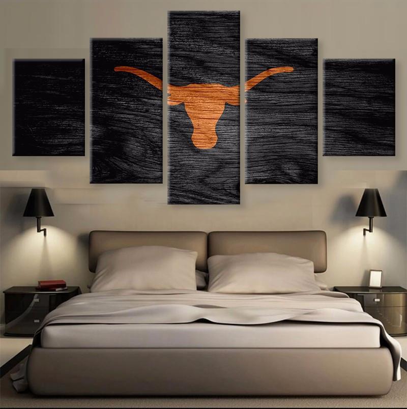 Texas Longhorns Football - Sport 5 Panel Canvas Art Wall Decor Texas Longhorns Football - Sport 5 Panel Canvas Art Wall Decor
